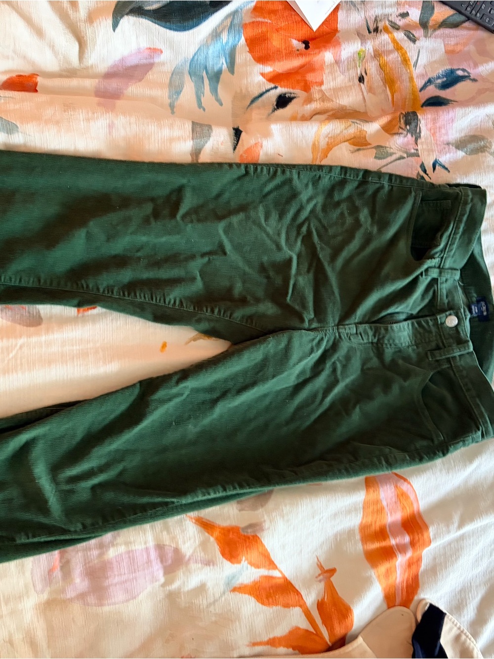 Women's J. Crew Forest Green Corduroy Pants - Straight Leg